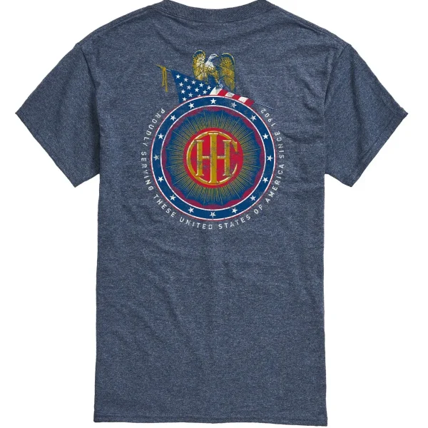 Outback Toys Ih Farmall<Adult IHC Circle Logo Proudly Serving Since 1902 Heather Blue Short Sleeve T-Shirt