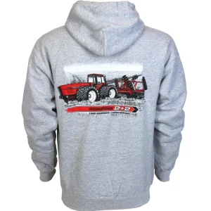 Outback Toys Ih Farmall<Adult International 7288 2+2 with IH Disk Harrow Gray Hooded Sweatshirt