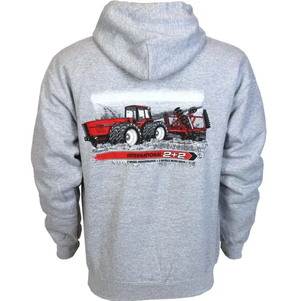 Outback Toys Ih Farmall<Adult International 7288 2+2 with IH Disk Harrow Gray Hooded Sweatshirt