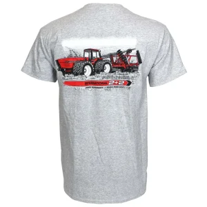 Outback Toys Ih Farmall<Adult International 7288 2+2 with IH Disk Harrow Gray Short Sleeve T-Shirt