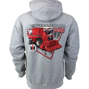 Outback Toys Ih Farmall<Adult International 1460 Combine Gray Hooded Sweatshirt