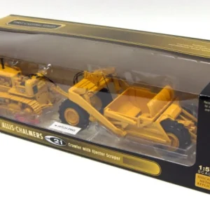 Manufacturer_First Gear, Inc. Crawlers & Dozers | Scrapers<1/50 Allis Chalmers HD21 Crawler with Detachable Ejector Scraper 2 Piece Set by 1st Gear