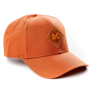 Outback Toys Agco, Allis, Massey & More<Allis Chalmers Vintage Starburst Logo Leather Emblem Hat, Solid Burnt Orange