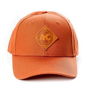 Outback Toys Agco, Allis, Massey & More<Allis Chalmers Vintage Starburst Logo Leather Emblem Hat, Solid Burnt Orange