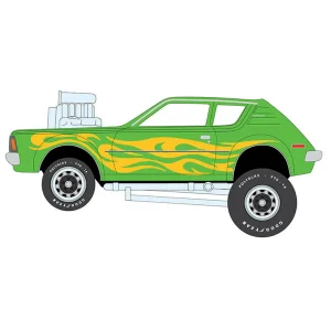 Manufacturer_Johnny Lightning Cars & Suvs<1/64 1971 AMC Gremlin, Metallic Lime Green, Johnny Lightning Zingers