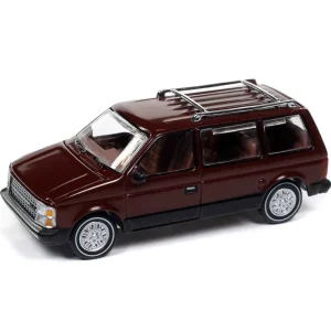 Manufacturer_Auto World Cars & Suvs<1/64 Auto World 1985 Dodge Caravan, Crimson Red with Black
