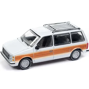 Manufacturer_Auto World Cars & Suvs<1/64 Auto World 1985 Dodge Caravan, DW2 White with Woodgrain