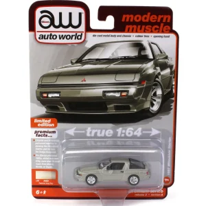 Manufacturer_Auto World Cars & Suvs<1/64 Auto World 2023 Release 2A, 1987 Mitsubishi Starion, Palermo Gray Poly