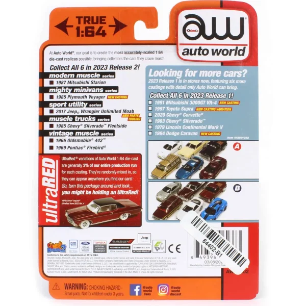 Manufacturer_Auto World Cars & Suvs<1/64 Auto World 2023 Release 2B, 1987 Mitsubishi Starion, Serbia Black