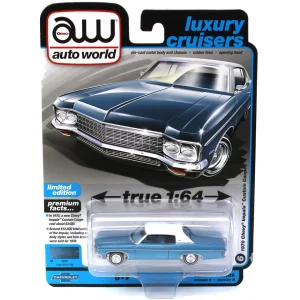 Manufacturer_Auto World Cars & Suvs<1/64 Auto World 2022 Release 4B, Luxury Cruisers - 1970 Chevrolet Impala, Astro Blue