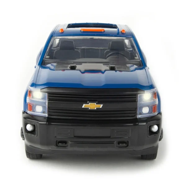 Manufacturer_ERTL Pickup Trucks<(B&D) - 1/16 ERTL Big Farm Blue Chevrolet Pickup Truck with Trailer & 6 Round Bales - Damaged Item