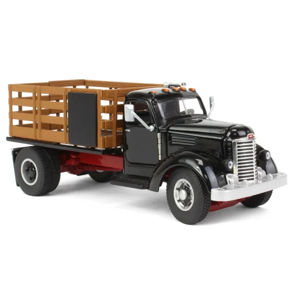 Manufacturer_SpecCast Dump Trucks<(B&D) 1/50 Black International KB 8 Truck with Stake Bed - Damaged Box