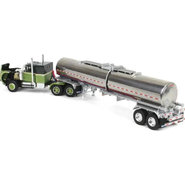Manufacturer_DCP by First Gear Tanker Trucks<(B&D) 1/64 Dark Green/Olive White Western Star 4900 36in Sleeper with Brenner Chemical Tanker, DCP by First Gear - Damaged Item