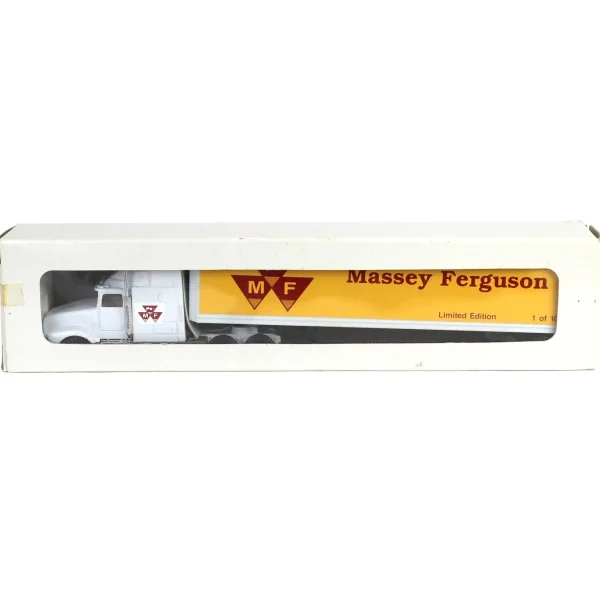 Manufacturer_Other Box Trucks & Trailers<(B&D) 1/64 International Semi with Massey Ferguson Box Trailer, Limited Edition 1 of 1,000 - Damaged Item
