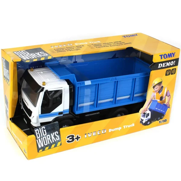 Manufacturer_ERTL Dump Trucks<(B&D) 1/16 IVECO Blue Dump Truck by Tomy - Damaged Box