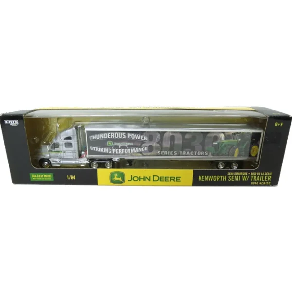 Manufacturer_ERTL Box Trucks & Trailers<(B&D) 1/64 John Deere 8030 Series Semi with Gray Kenworth - Box Damage