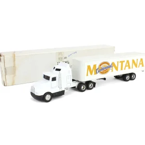 Manufacturer_ERTL Box Trucks & Trailers<(B&D) 1/64 Kenworth T600A Semi with Box Trailer, 1989 Montana Centennial - Damaged Box, Displayed