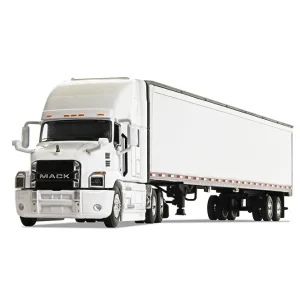 Manufacturer_First Gear, Inc. Box Trucks & Trailers<(B&D) 1/64 Mack Anthem Sleeper Cab, White with White 53ft Box Trailer by First Gear - Damaged Item