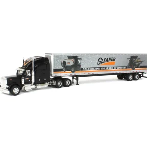 Manufacturer_SpecCast Box Trucks & Trailers<(B&D) 1/64 Peterbilt 379 with Box Trailer, Gleaner Centennial Edition - Damaged Box