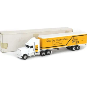 Manufacturer_ERTL Box Trucks & Trailers<(B&D) 1/64 White & Yellow Toy Tractor Times International Semi, 1988 Anniversary - Damaged Item