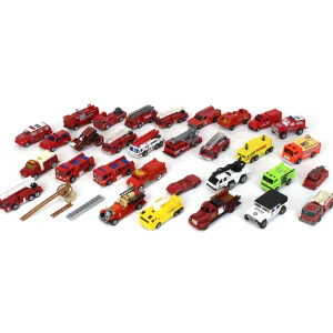 Outback Toys Emergency Vehicles<(B&D) Lot of (32) Emergency Vehicles of Various Scales - Damaged Vehicles