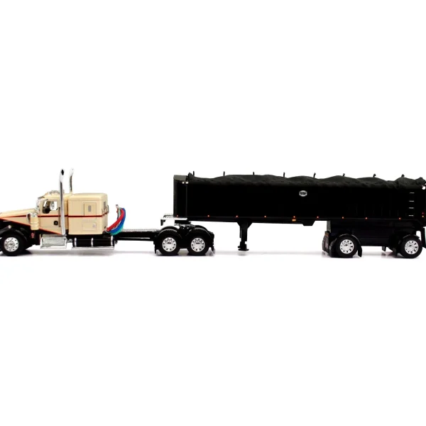 Manufacturer_DCP by First Gear Dump Trucks<1/64 Beige/Black Kenworth W900 with MAC Coal Dump Trailer, DCP by First Gear
