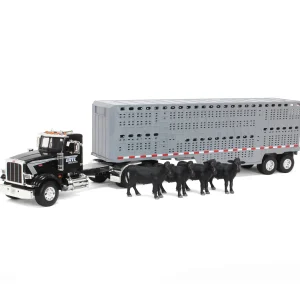 Manufacturer_ERTL Agricultural Trucks<1/16 Big Farm Peterbilt 367 Semi with Livestock Trailer and 4 Cows