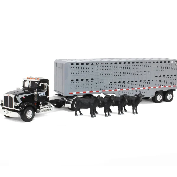Manufacturer_ERTL Agricultural Trucks<1/16 Big Farm Peterbilt 367 Semi with Livestock Trailer and 4 Cows