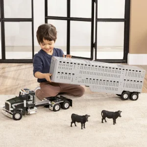 Manufacturer_ERTL Agricultural Trucks<1/16 Big Farm Peterbilt 367 Semi with Livestock Trailer and 4 Cows