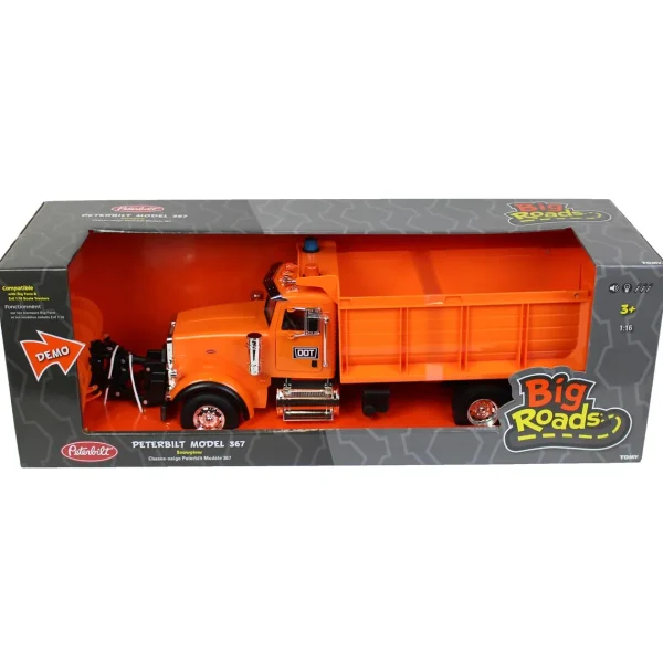 Outback Toys Dump Trucks<1/16 Big Farm Peterbilt Model 367 DOT Truck with Snow Plow