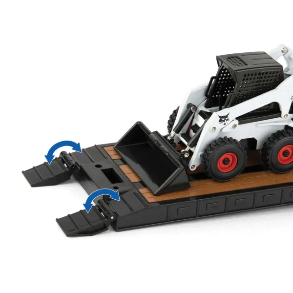 Manufacturer_ERTL Lowboys & Flatbeds<1/32 Big Roads Peterbilt 579 w/ Lowboy & 2 Die-cast Bobcat S450 Skid Loaders