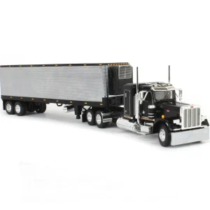 Manufacturer_DCP by First Gear Box Trucks & Trailers<1/64 Black & Chrome Peterbilt 359 with 40ft Vintage Reefer Trailer, DCP by First Gear
