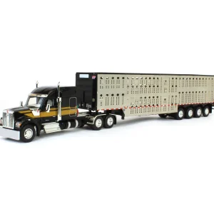 Manufacturer_DCP by First Gear Agricultural Trucks<1/64 Black & Gold Kenworth W990 with Wilson Silverstar Livestock Trailer, DCP by First Gear