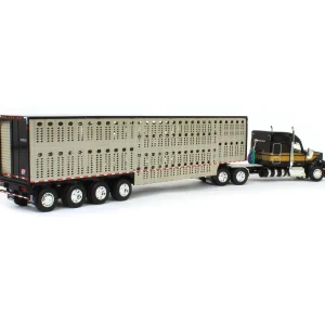 Manufacturer_DCP by First Gear Agricultural Trucks<1/64 Black & Gold Kenworth W990 with Wilson Silverstar Livestock Trailer, DCP by First Gear