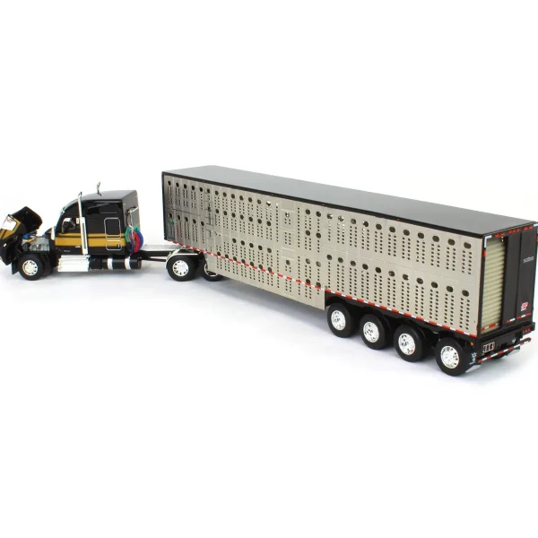 Manufacturer_DCP by First Gear Agricultural Trucks<1/64 Black & Gold Kenworth W990 with Wilson Silverstar Livestock Trailer, DCP by First Gear