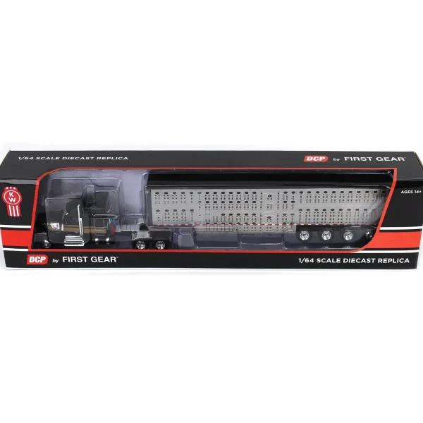 Manufacturer_DCP by First Gear Agricultural Trucks<1/64 Black & Gold Kenworth W990 with Wilson Silverstar Livestock Trailer, DCP by First Gear