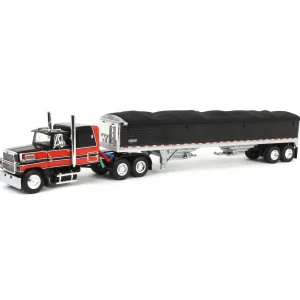 Manufacturer_DCP by First Gear Agricultural Trucks<1/64 Black & Red Ford LTL 9000 with Wilson Grain Trailer, DCP by First Gear