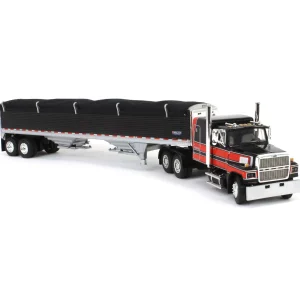 Manufacturer_DCP by First Gear Agricultural Trucks<1/64 Black & Red Ford LTL 9000 with Wilson Grain Trailer, DCP by First Gear