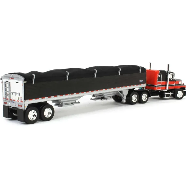 Manufacturer_DCP by First Gear Agricultural Trucks<1/64 Black & Red Ford LTL 9000 with Wilson Grain Trailer, DCP by First Gear