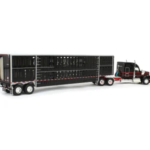 Manufacturer_DCP by First Gear Agricultural Trucks<1/64 Black & Red Kenworth W990 with Wilson Silverstar Livestock Trailer, DCP by First Gear