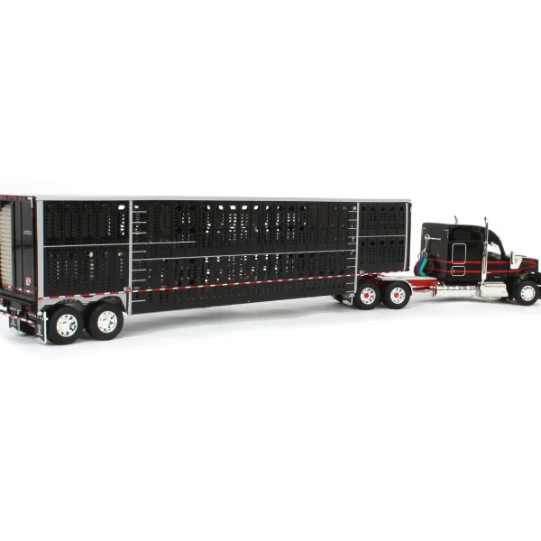 Manufacturer_DCP by First Gear Agricultural Trucks<1/64 Black & Red Kenworth W990 with Wilson Silverstar Livestock Trailer, DCP by First Gear