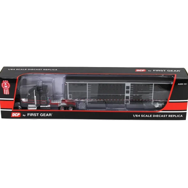 Manufacturer_DCP by First Gear Agricultural Trucks<1/64 Black & Red Kenworth W990 with Wilson Silverstar Livestock Trailer, DCP by First Gear