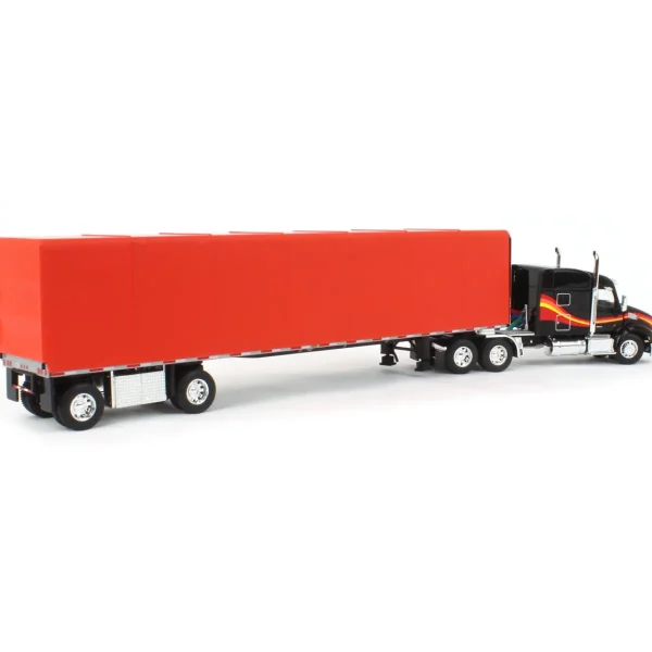 Manufacturer_DCP by First Gear Box Trucks & Trailers<1/64 Black & Red Peterbilt 579 Sleeper w/ 53' Utility Roll Tarp Trailer, DCP by First Gear