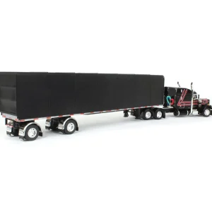 Manufacturer_DCP by First Gear Box Trucks & Trailers<1/64 Black & Red Peterbilt 359 with Utility Roll Tarp Trailer, DCP by First Gear
