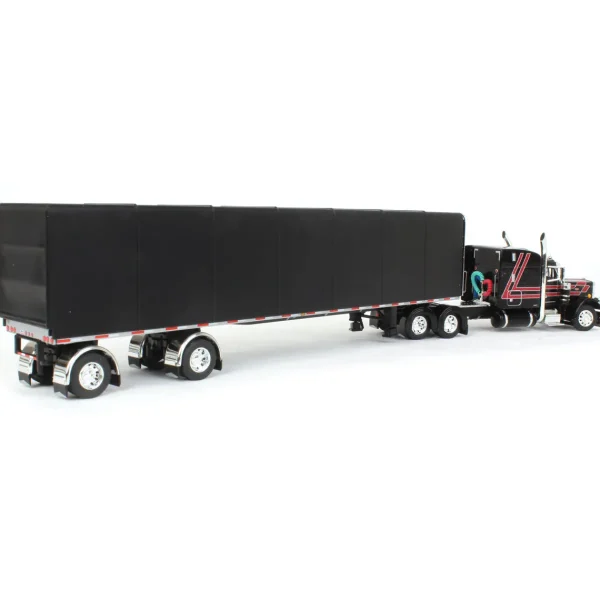 Manufacturer_DCP by First Gear Box Trucks & Trailers<1/64 Black & Red Peterbilt 359 with Utility Roll Tarp Trailer, DCP by First Gear