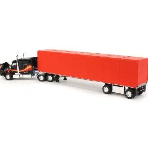 Manufacturer_DCP by First Gear Box Trucks & Trailers<1/64 Black & Red Peterbilt 579 Sleeper w/ 53' Utility Roll Tarp Trailer, DCP by First Gear