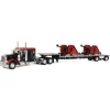Manufacturer_DCP by First Gear Implements<1/64 Black Bush Hog Peterbilt 379 63" Flattop Sleeper w/ Transcraft Deck Trailer & 2 Bush Hog Wing Mowers