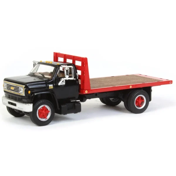Manufacturer_DCP by First Gear Lowboys & Flatbeds<1/64 Black Chevy C65 Single Axle Truck with Red Flatbed, DCP by First Gear