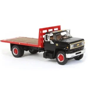 Manufacturer_DCP by First Gear Lowboys & Flatbeds<1/64 Black Chevy C65 Single Axle Truck with Red Flatbed, DCP by First Gear