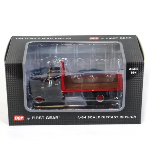 Manufacturer_DCP by First Gear Lowboys & Flatbeds<1/64 Black Chevy C65 Single Axle Truck with Red Flatbed, DCP by First Gear
